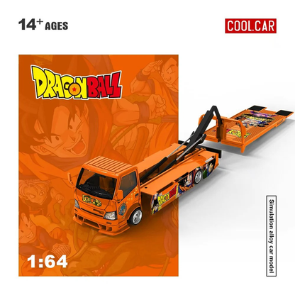 Premium scale diecast model car  – Hino H300 Transport Trailer - Dragon Ball Livery, 1:64 Scale Collectible