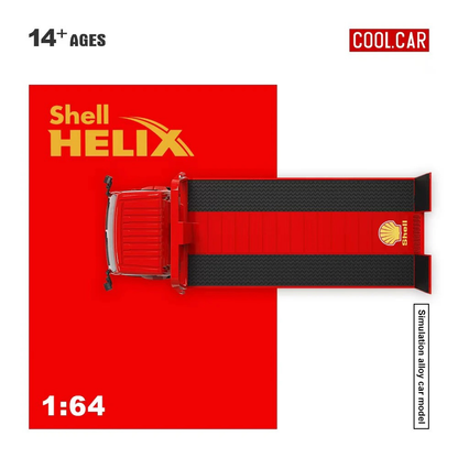 Premium scale diecast model car  – Hino H300 Transport Trailer - Shell Helix Livery, 1:64 Scale Collectible