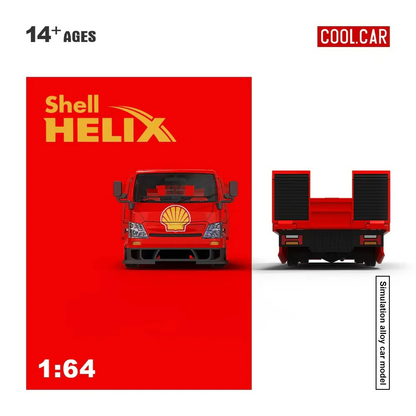 Premium scale diecast model car  – Hino H300 Transport Trailer - Shell Helix Livery, 1:64 Scale Collectible