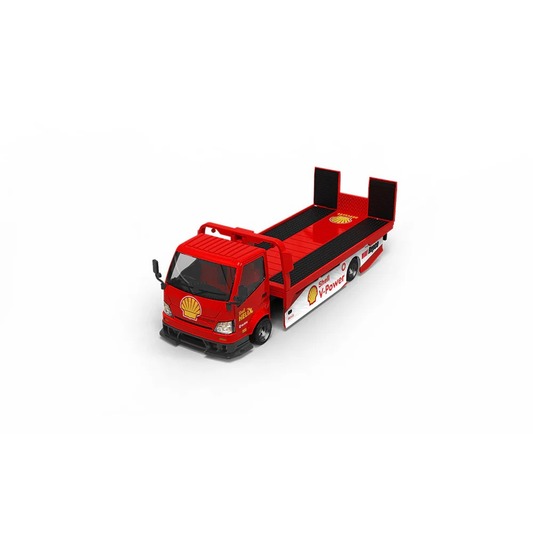 Premium scale diecast model car  – Hino H300 Transport Trailer - Shell Helix Livery, 1:64 Scale Collectible