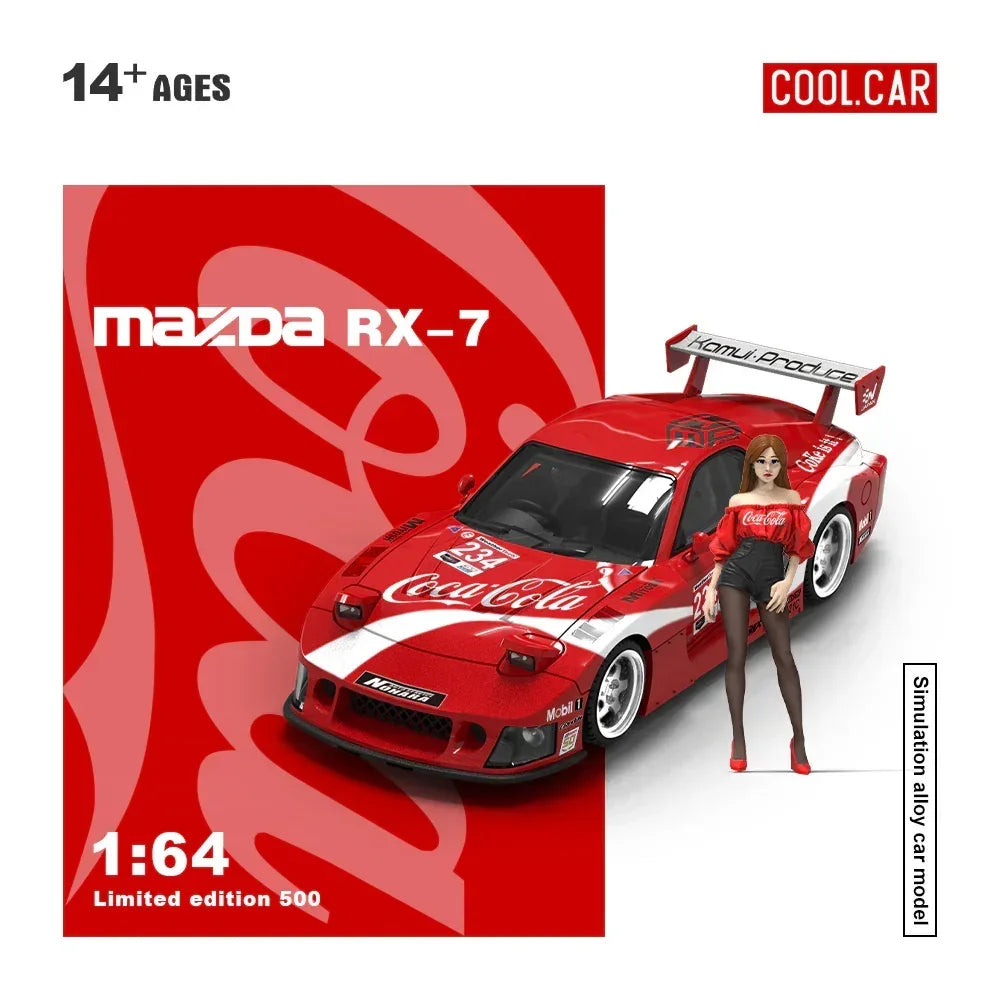 Cool Car-Mazda RX-7 Red Coca-Cola(Limited Figure Edition 500), 1:64 Scale collectible diecast model at Poketwheels