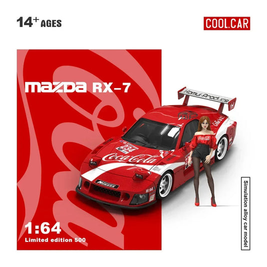 Cool Car-Mazda RX-7 Red Coca-Cola(Limited Figure Edition 500), 1:64 Scale collectible diecast model at Poketwheels