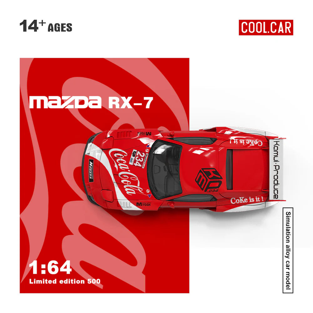PRE-ORDER Time Micro CC Mazda RX-7 Red Cola Limited Doll Edition 500 pcs 1:64 Scale Diecast Model