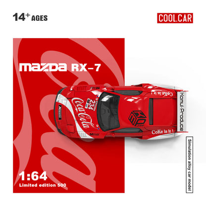 PRE-ORDER Time Micro CC Mazda RX-7 Red Cola Limited Doll Edition 500 pcs 1:64 Scale Diecast Model
