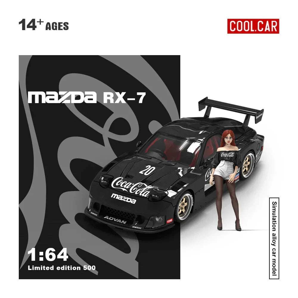 Cool Car - Mazda RX-7 Black Coca-Cola(Figure Edition 500), 1:64 Scale collectible diecast model at Poketwheels