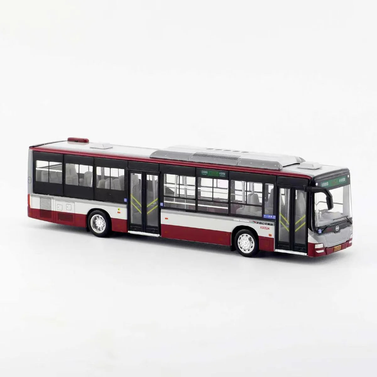 95 Creative Culture Standard City Bus Maroon & Grey 1:110 Scale Diecast Model