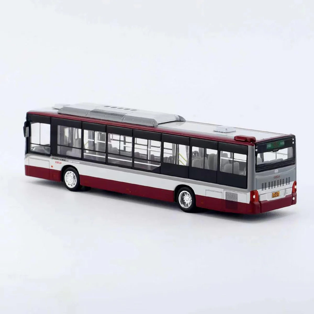 95 Creative Culture Standard City Bus Maroon & Grey 1:110 Scale Diecast Model