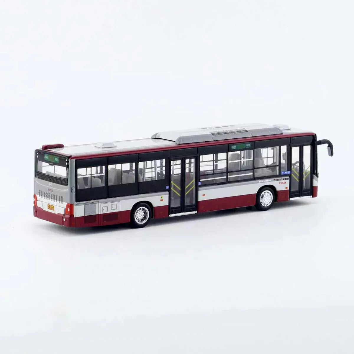 95 Creative Culture Standard City Bus Maroon & Grey 1:110 Scale Diecast Model
