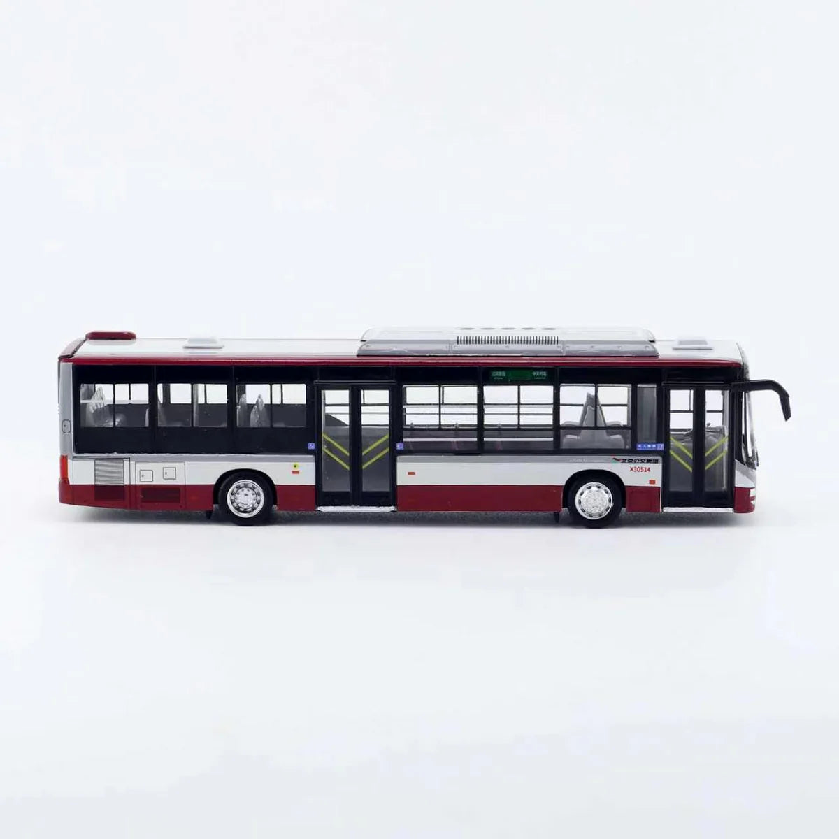 95 Creative Culture Standard City Bus Maroon & Grey 1:110 Scale Diecast Model