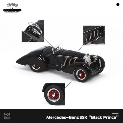 HEC 2026 GFCC Mercedes-Benz SSK 1930 Black 1:64 Scale Diecast Model