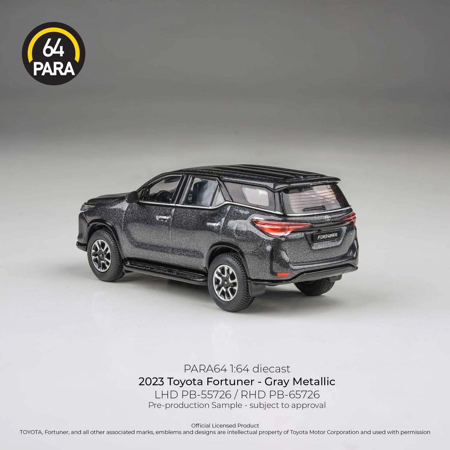 *PRE-ORDER* PARA64 Toyota Fortuner 2023, 1:64 Scale (Grey Metallic)