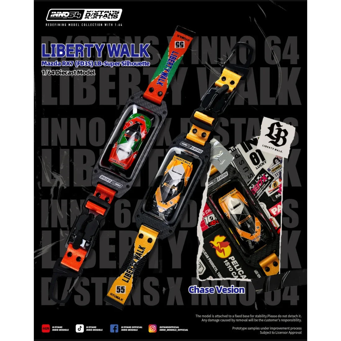 *PRE-ORDER* LB-SUPER SILHOUETTE FD3S (Chance of Chase Car), 1:64 Scale collectible diecast model at Poketwheels
