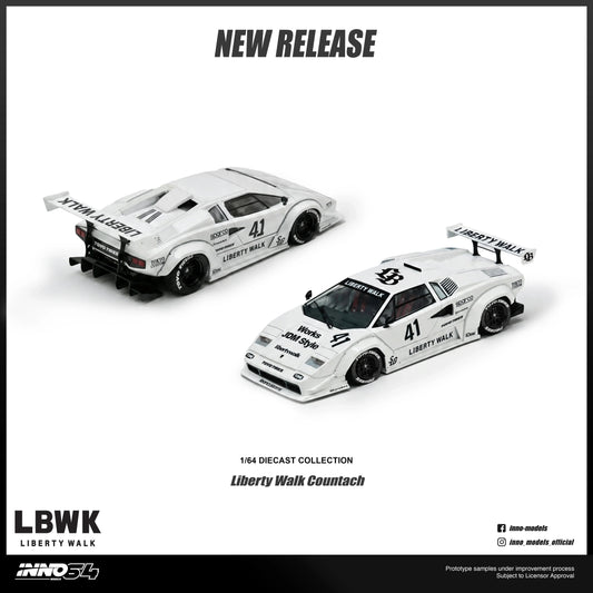 *PRE-ORDER* Liberty Walk Countach with Chance of Chase Car, 1:64 Scale collectible diecast model at Poketwheels