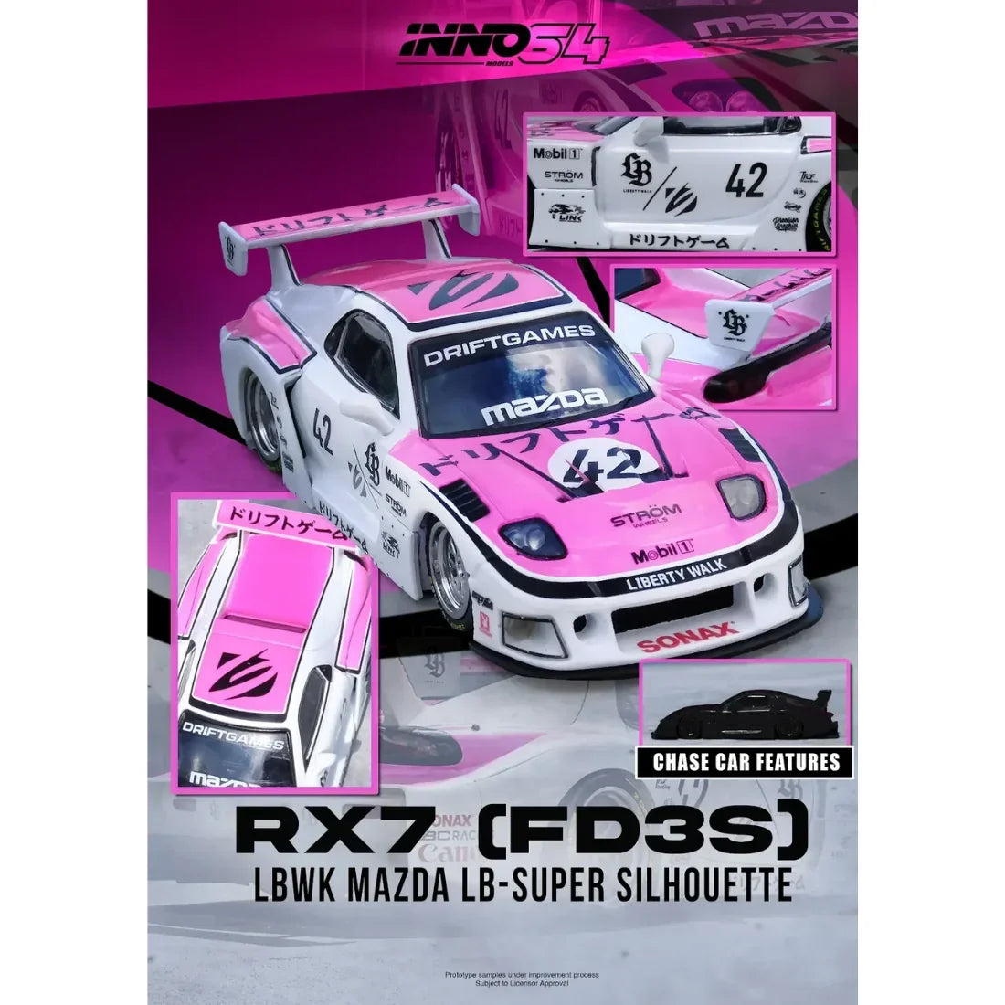 *PRE-ORDER* Mazda RX7 (FD3S) LB-SUPER SILHOUETTE "DRIFT GAMES 2025", 1:64 Scale collectible diecast model at Poketwheels