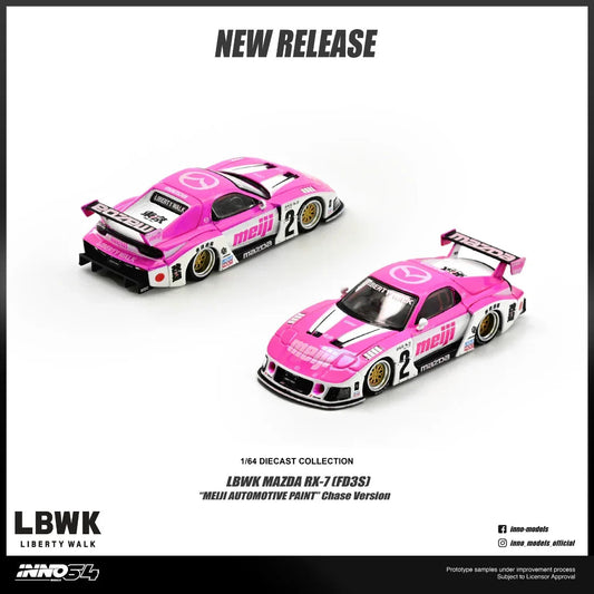 *PRE-ORDER* Mazda RX7 (FD3S) LB-SUPER SILHOUETTE ""MEIJI"" Chase Car 1/6", 1:64 Scale collectible diecast model at Poketwheels