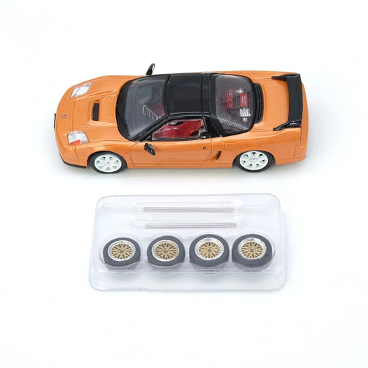 INNO64 Honda NSX-R NA2 Imola Orange Pearl With Extra Wheels 1:64 Scale Diecast Model (Pre-Order)