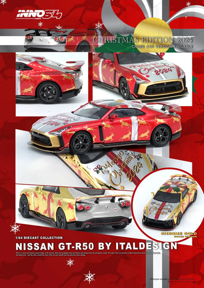 INNO64 Nissan GT-R50 X'Mas 2024 Special Edition Red 1:64 Scale Diecast Model (Pre-Order)