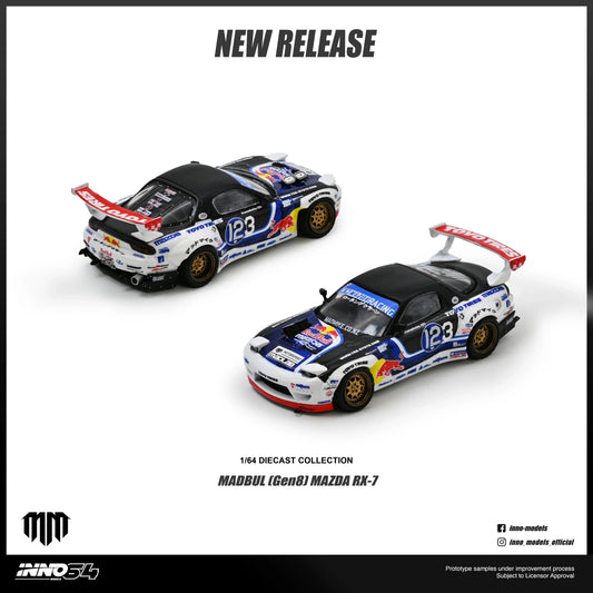 *PRE-ORDER* Mazda RX-7 MAD Mike "Madbul Gen8", 1:64 Scale collectible diecast model at Poketwheels