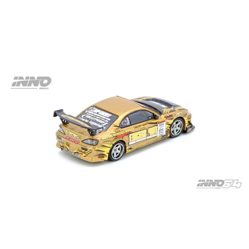 Premium scale diecast model car  – Top Secret Silvia (S15) Gold D1 Grand Prix Series Champion 2004, 1:64 Scale Collectible