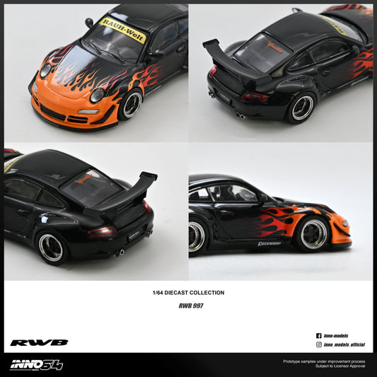 INNO64 RWB 997 Black 1:64 Scale Diecast Model (Pre-Order)