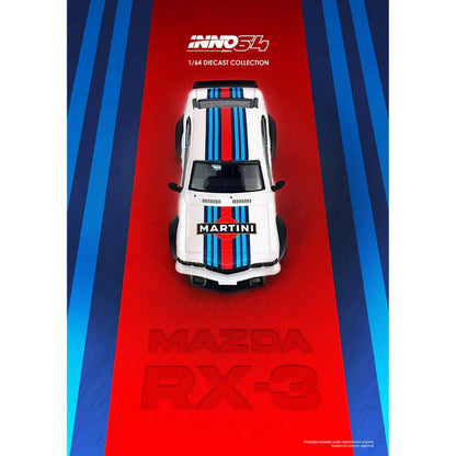 INNO64 Mazda Savanna RX-3 Martini Racing Livery 1:64 Scale Diecast Model