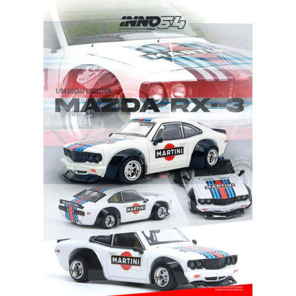 INNO64 Mazda Savanna RX-3 Martini Racing Livery 1:64 Scale Diecast Model