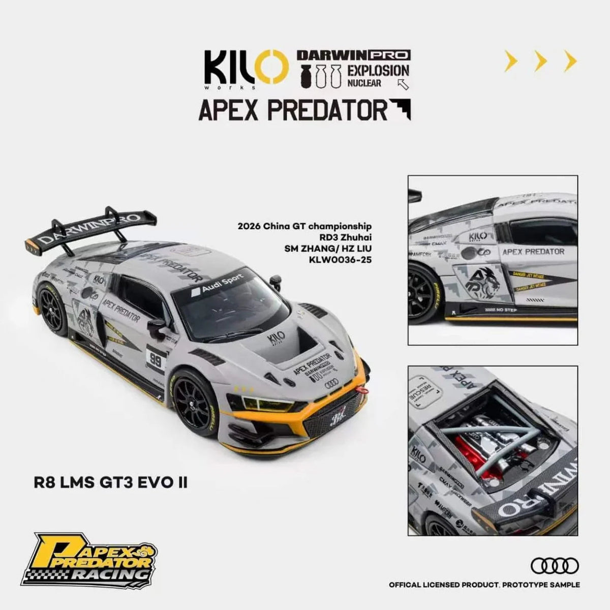 *PRE-ORDER* Audi R8 LMS GT3 EVO II (2026 China GT Championship), 1:64 Scale collectible diecast model at Poketwheels