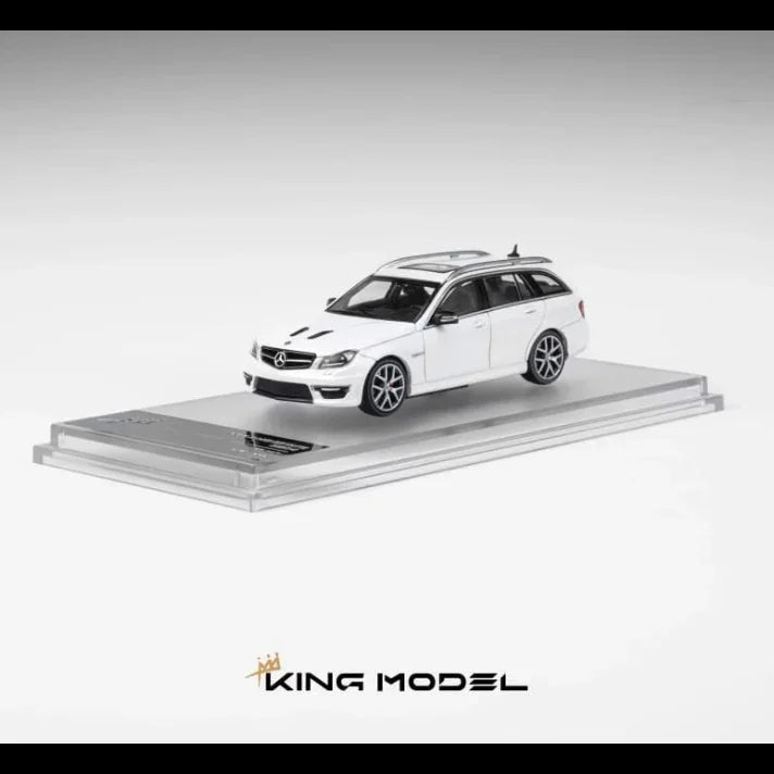 *PRE-ORDER* Mercedes Benz AMG C63 Wagon White (Limited to 500pcs), 1:64 Scale collectible diecast model at Poketwheels
