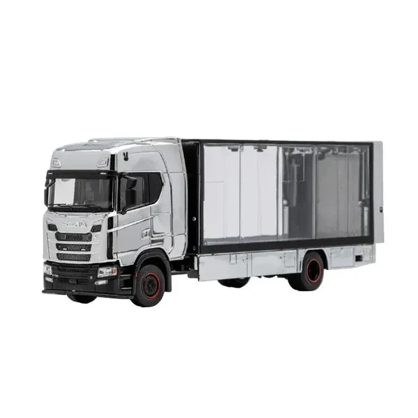 GCD Scania 730 S No.138 Enclosed Double Deck Tow Truck Silver 1:64 Scale Diecast Model