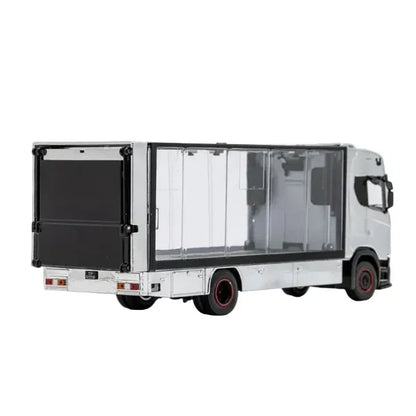 GCD Scania 730 S No.138 Enclosed Double Deck Tow Truck Silver 1:64 Scale Diecast Model