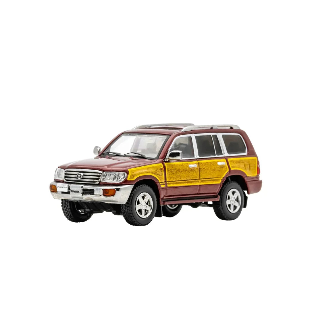 Toyota Land Cruiser LC100 Retro Woodgrain Livery, 1:64 Scale collectible diecast model at Poketwheels