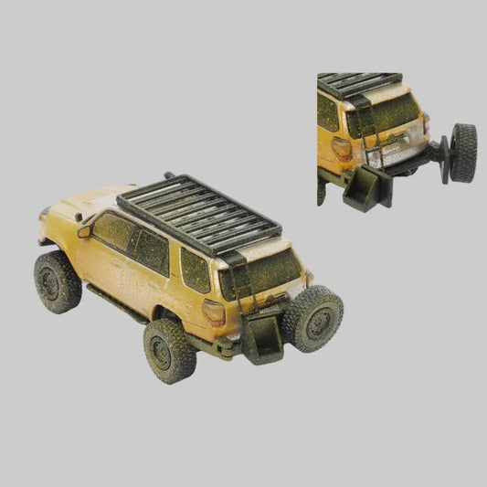 Premium scale diecast model car  – Toyota 4Runner Pre-Runner with accessories, 1:64 Scale (Silver) Collectible
