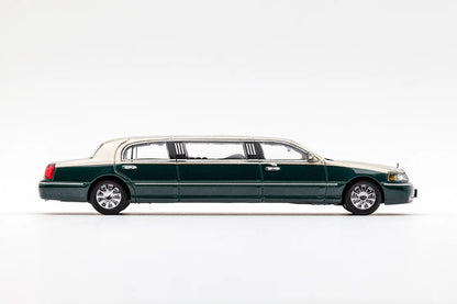 PRE-ORDER GCD Extended Lincoln Champagne Gold & Dark Green Two-Tone 1:64 Scale Diecast Model