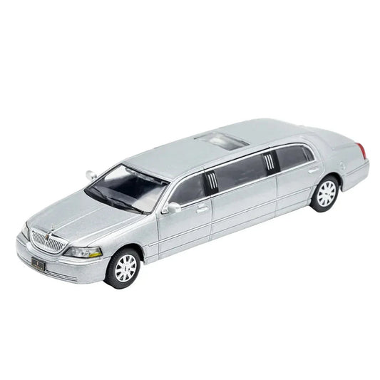 A Silver Extended Lincoln, 1:64 Scale (Silver) collectible diecast model at Poketwheels