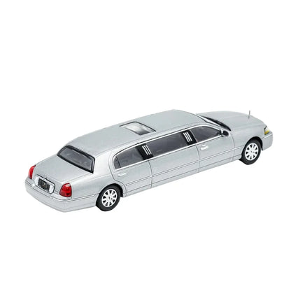 GCD Silver Extended Lincoln Limousine 1:64 Scale Diecast Model