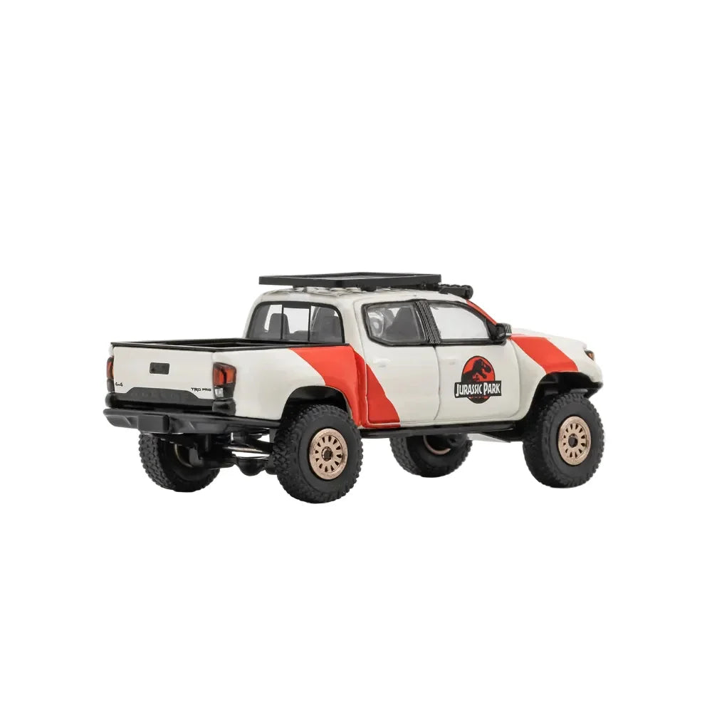 GCD Toyota Tacoma Widebody Jurassic Livery Left Tie White 1:64 Scale Diecast Model