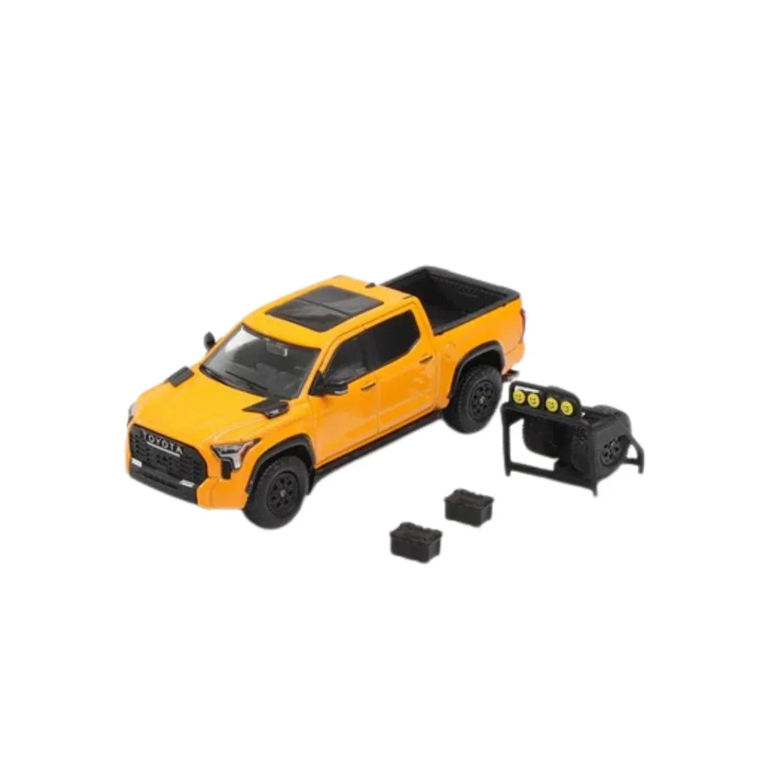 Toyota Tundra TRD Pro with Accessories, 1:64 Scale (Yellow) collectible diecast model at Poketwheels