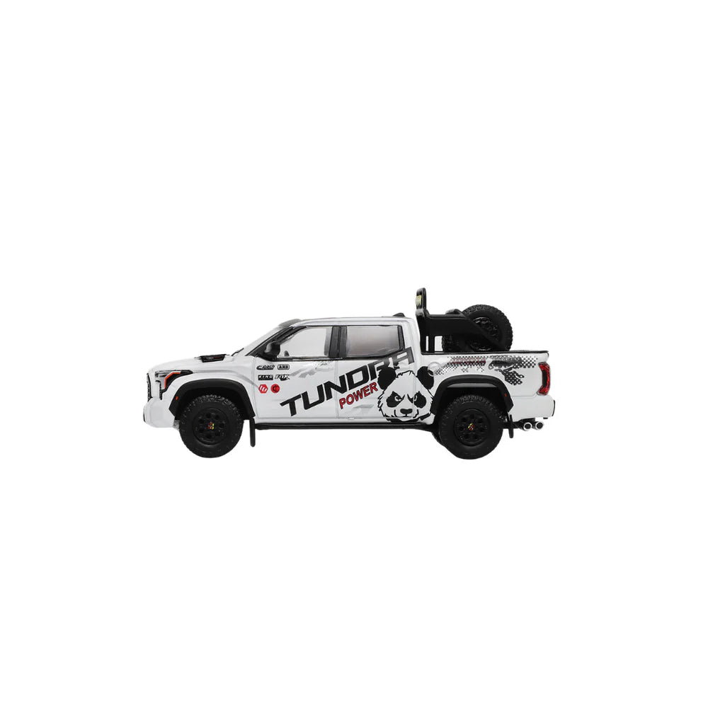 GCD Toyota Tundra TRD Pro Panda Livery LHD with Accessories White 1:64 Scale Diecast Model