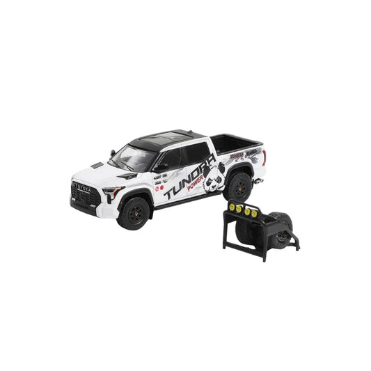 Toyota Tundra TRD Pro Panda Livery LHD with Accessories, 1:64 Scale (White) collectible diecast model at Poketwheels