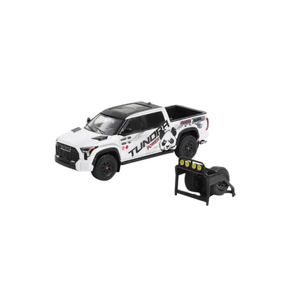 GCD Toyota Tundra TRD Pro Panda Livery LHD with Accessories White 1:64 Scale Diecast Model