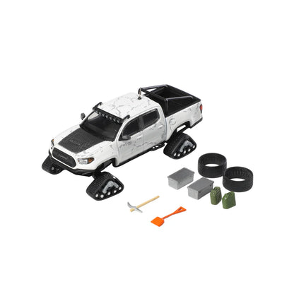 GCD Toyota Tacoma Snow Edition White Stone Texture LHD with 8 Accessories 2022 1:64 Scale Diecast Model