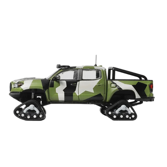 GCD Toyota Tacoma No.510 Pre-Runner Snow Mobile with Tank Track Camouflage 1:64 Scale Diecast Model