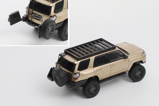 Premium scale diecast model car  – Toyota 4Runner Lightly Modified Version With 18pcs Accessories, 1:64 Scale (Silk & Nocturne Black) Collectible