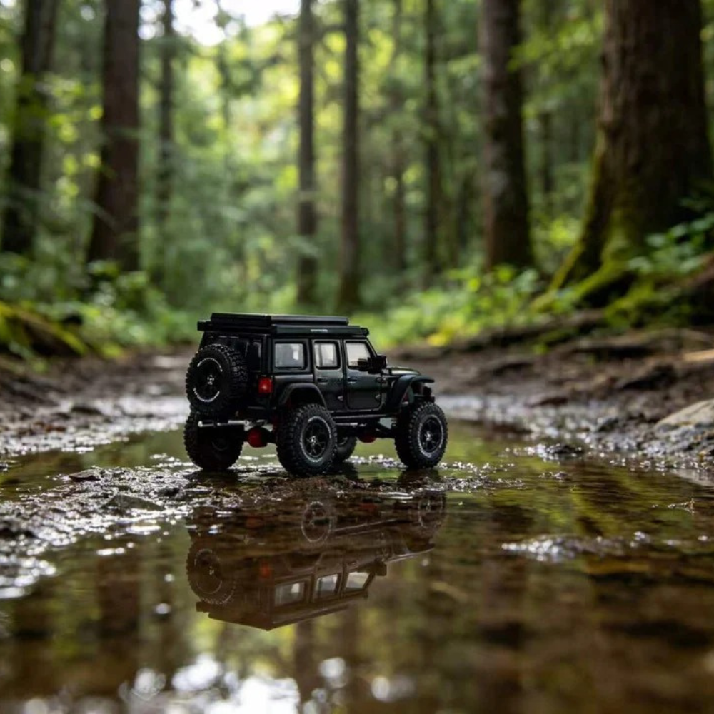 Premium scale diecast model car  – Jeep Wrangler - LHD 2024,1.64 Scale (Black) Collectible