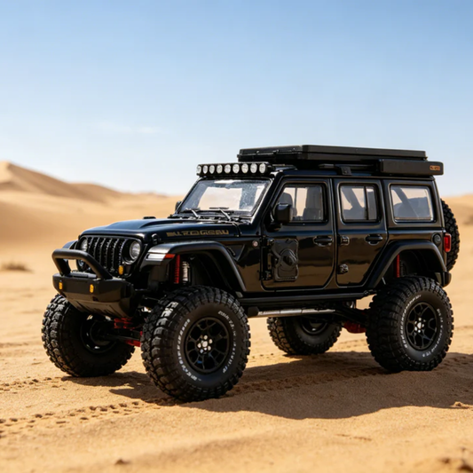 Premium scale diecast model car  – Jeep Wrangler - LHD 2024,1.64 Scale (Black) Collectible