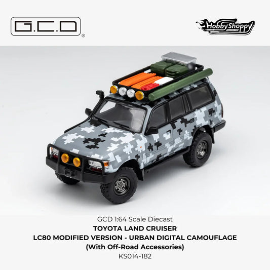 Premium scale diecast model car  – Toyota Land Cruiser LC80 Modified Version, 1:64 Scale (Grey) Collectible