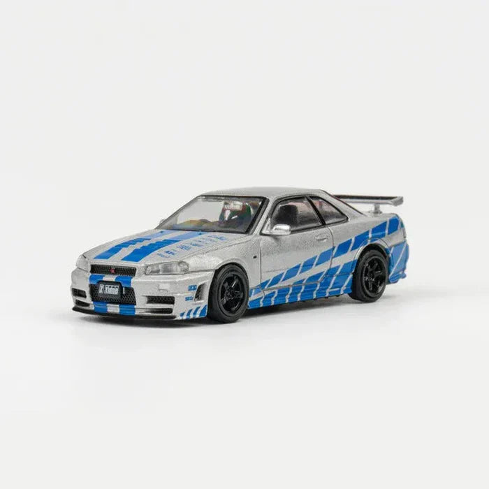 GCD DieCast Team Nissan Nismo Skyline GT-R Z-Tune R34 Silver 1:64 Scale Diecast Model