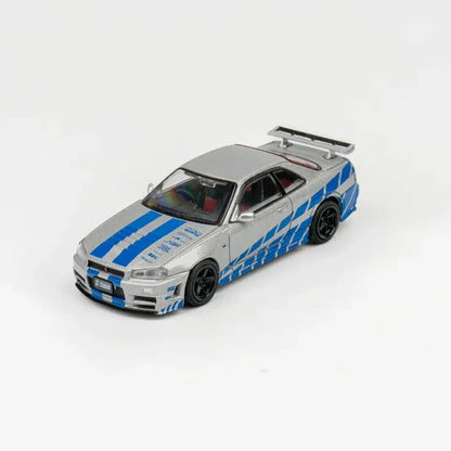 GCD DieCast Team Nissan Nismo Skyline GT-R Z-Tune R34 Silver 1:64 Scale Diecast Model