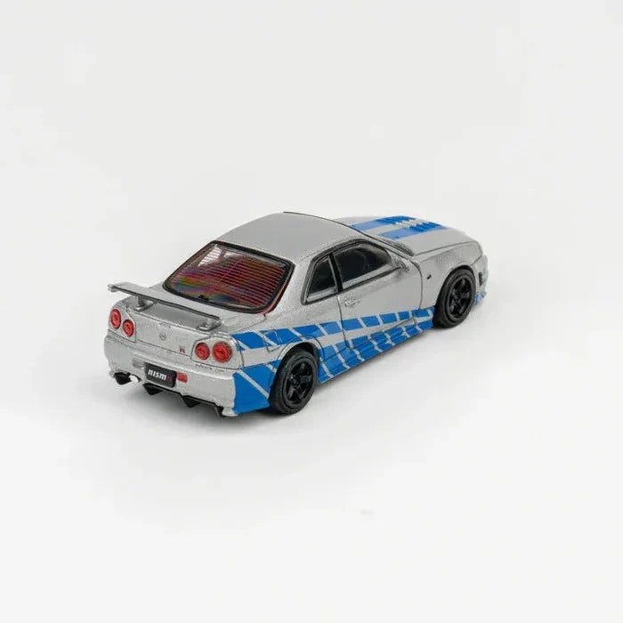 GCD DieCast Team Nissan Nismo Skyline GT-R Z-Tune R34 Silver 1:64 Scale Diecast Model