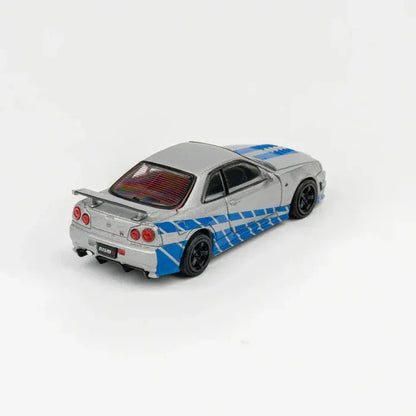 GCD DieCast Team Nissan Nismo Skyline GT-R Z-Tune R34 Silver 1:64 Scale Diecast Model